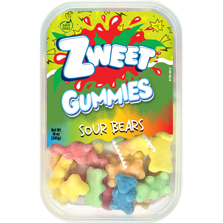 Neon Gummy Sour Bears | Zweet | 10 oz