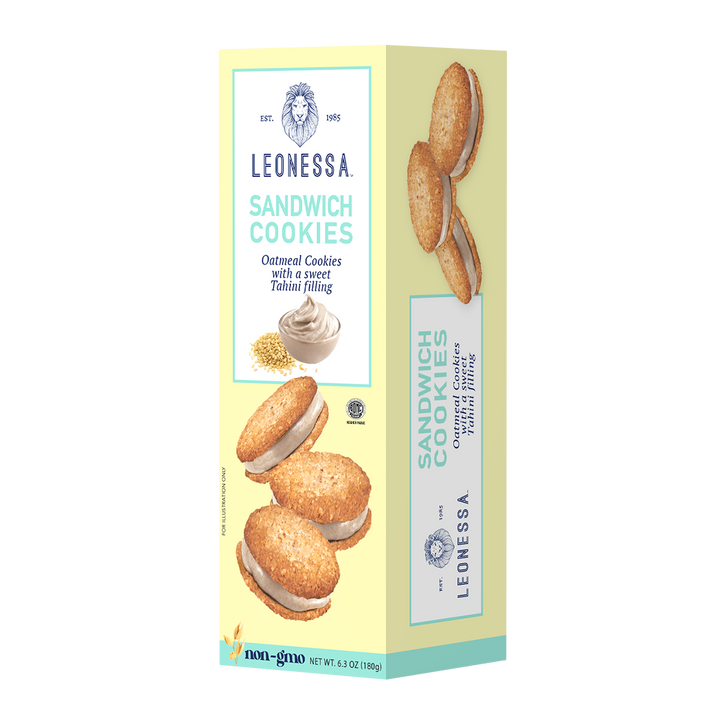 Tahini Filled Oat Sandwich Cookies | 6.3 oz | Leonessa