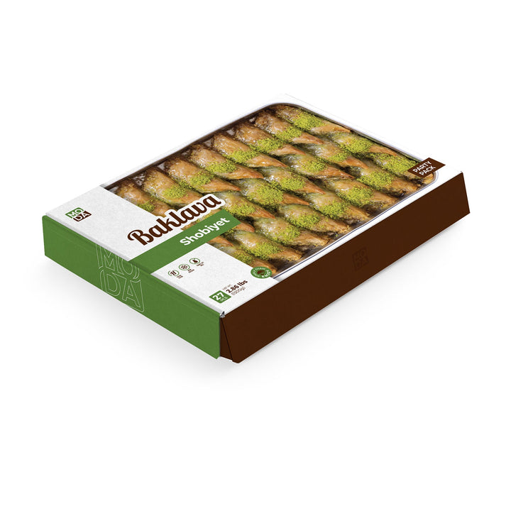 Moda Baklava, Şobiyet Fıstıklı, Parti Paketi, 27 adet, 2,86 lbs (1300 g)