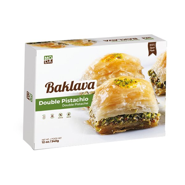 Moda Çift Fıstıklı Baklava Hediye Paketi, 9 Adet, 12oz (340g)