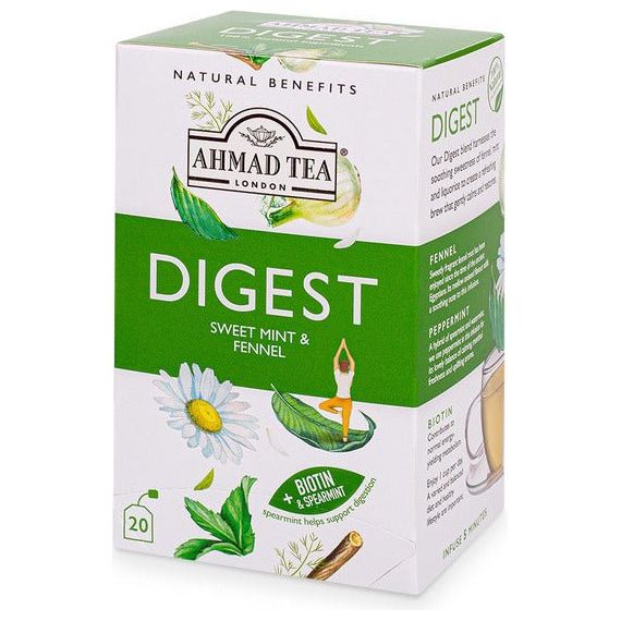 Digest Çayı - Bitkisel | Doğal Faydalar | 20'lik Çay Poşeti | Ahmad Tea
