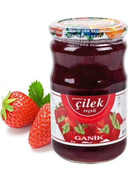 Ganik Cam Kavanoz Çilek Recel 800g