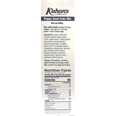 Poppy Cake Mix | 19.7 oz | Kahan